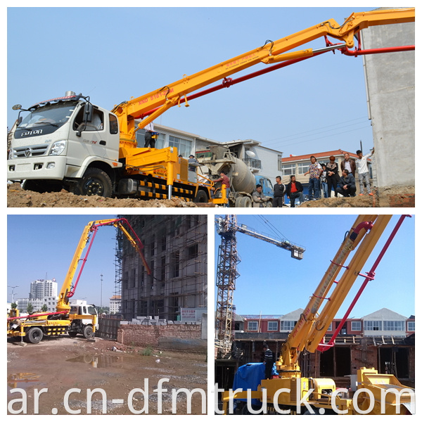 concrete pump truck working